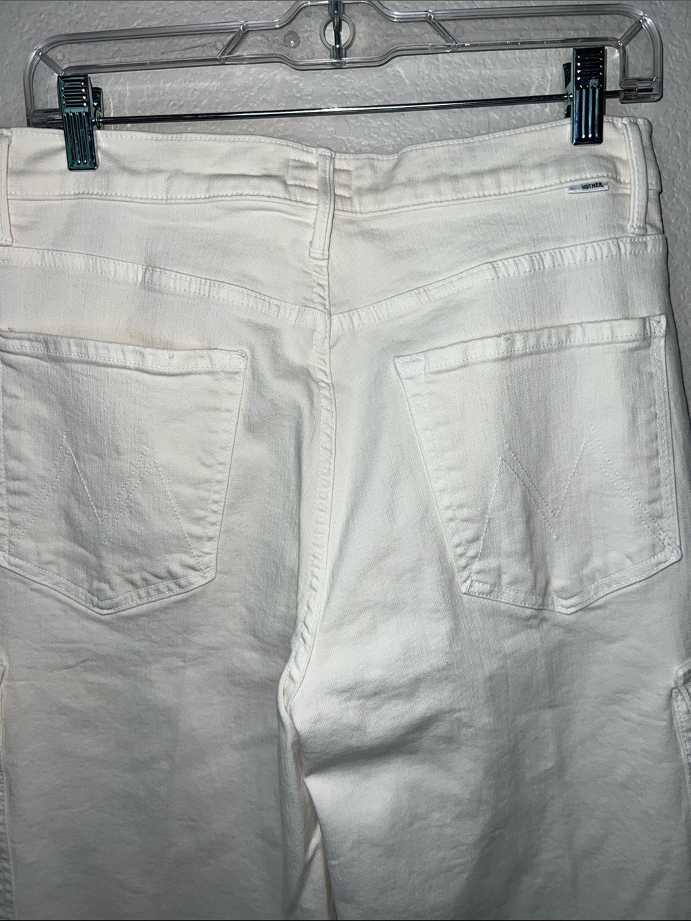 MOTHER The Undercover Cargo Sneak Wide Leg Cream Puffs Size 30 - Picture 10 of 16